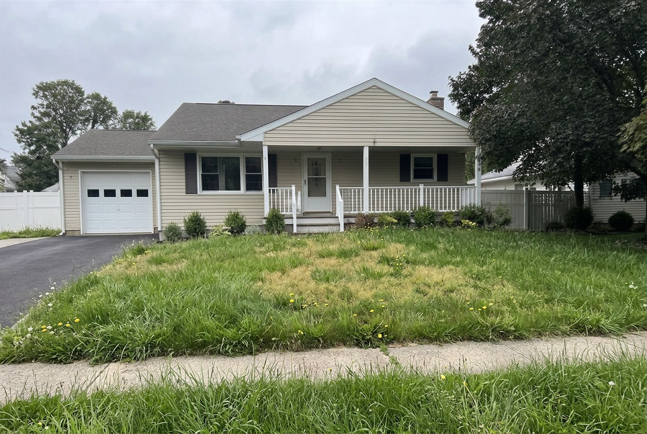 Overgrown lawn before professional lawn care